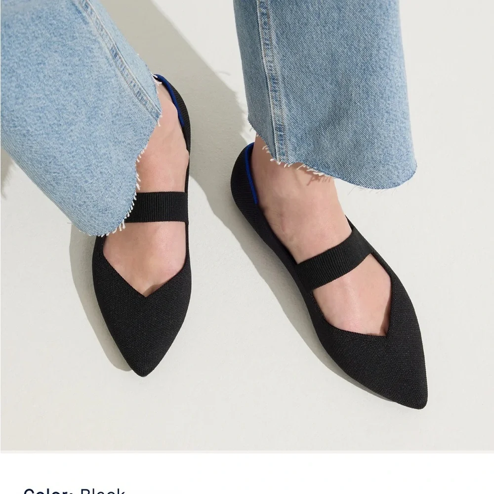 NWB Rothy’s The Point Mary Jane in Black 9.5